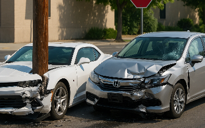 Two-Vehicle Accident at Main & Dollner in Visalia 