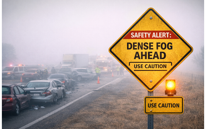 Safety Alert: Fog Continues to Drive Serious Crashes Across the Valley